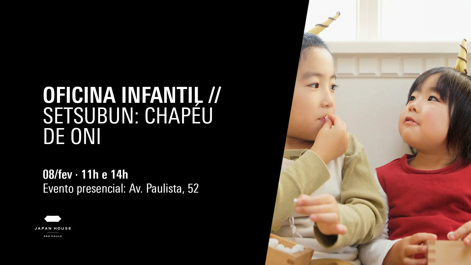  Oficina infantil // Setsubun: Chapéu de Oni