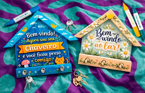  Oficina criativa // Personalização de porta-chaves com canetas Pilot Pintor e Lia Fênix